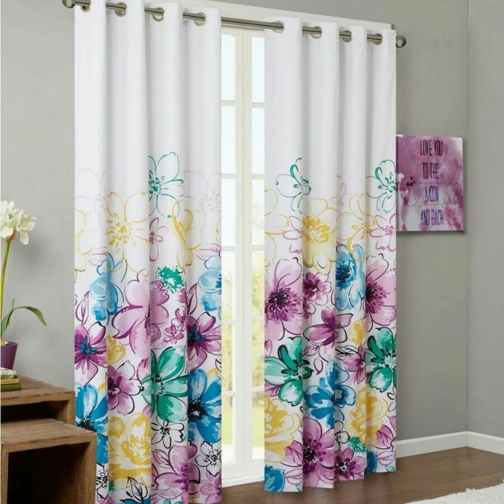 Intelligent Design Olivia Floral-Print 50" x 84" B